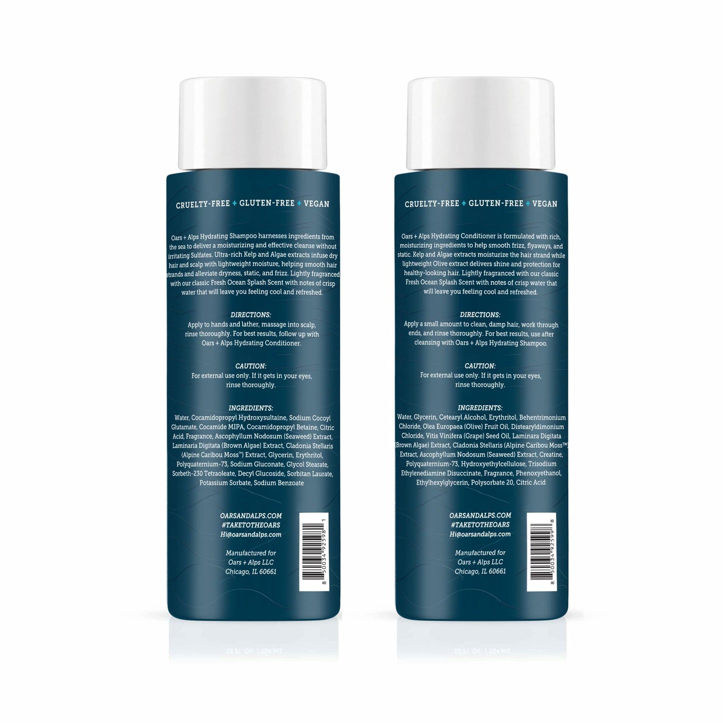 Oars + Alps Men's Sulfate Free Hair Shampoo and Conditioner Set for Men & Women, Infused with Kelp & Algae Extracts, Nourishing & Moisturizing Beauty & Personal Care Oars + Alps