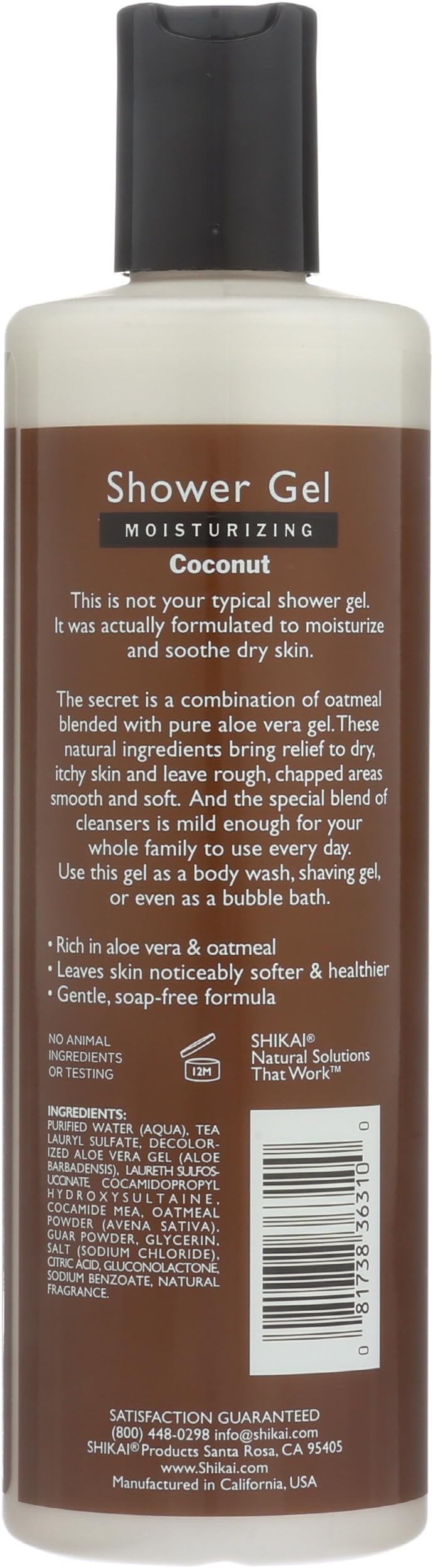 Shikai All Natural Moisturizing Shower Gel, Coconut - 12 Oz Beauty & Personal Care ShiKai