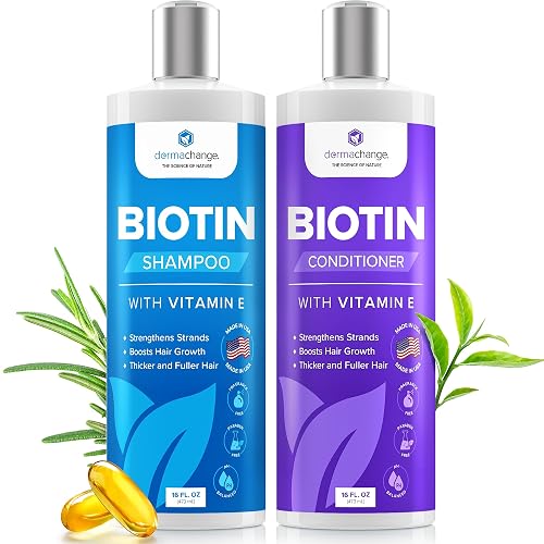 DermaChange Biotin Shampoo and Conditioner Set - Hair Growth Shampoo and Conditioner for Men & Women - Shampoo Conditioner for Dry, Damage & thinning Beauty & Personal Care DermaChange
