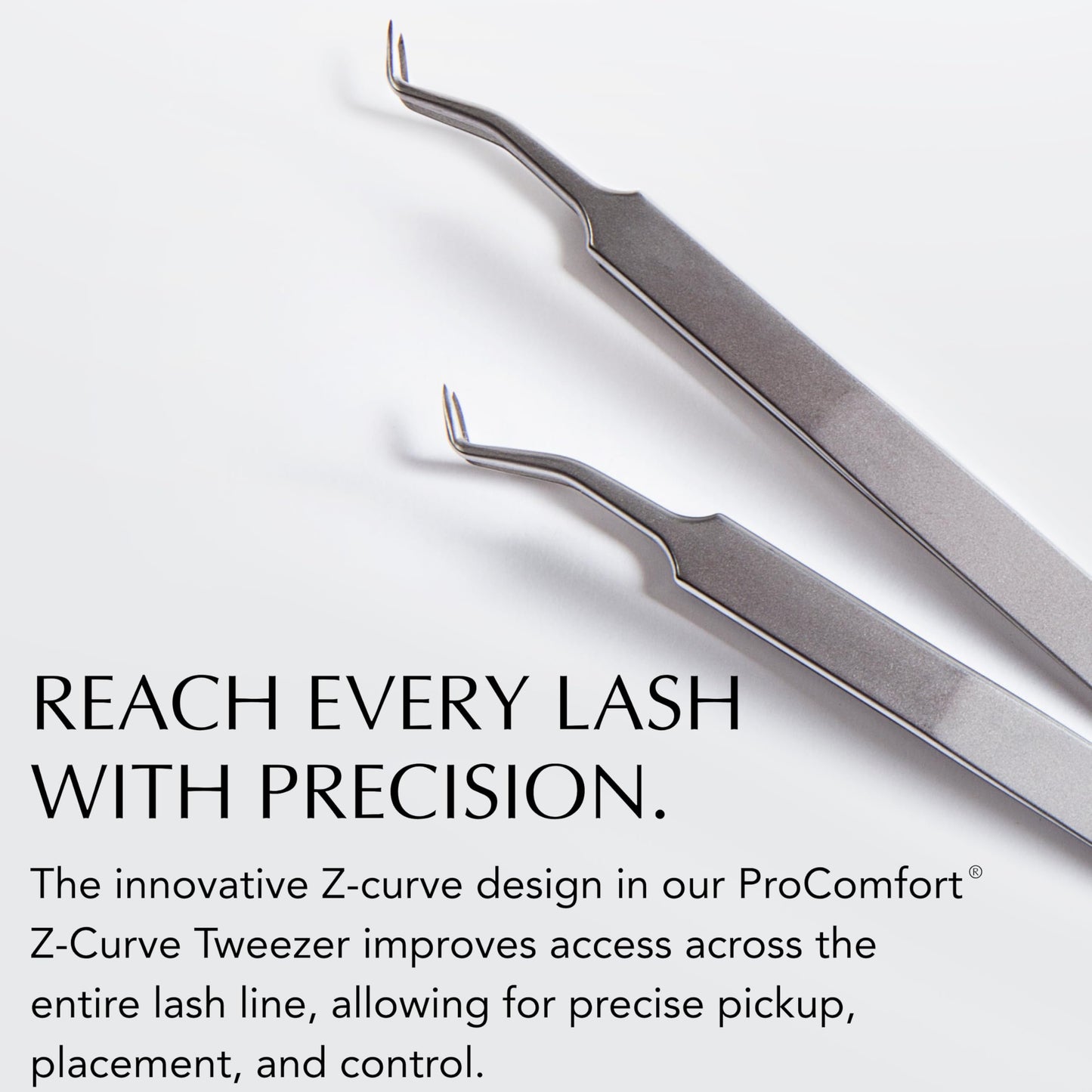Xtreme Lashes ProComfort Professional Z-Curve Tweezer, 5.2 Inches (13.1 CM), Stainless Steel, Egronomic Double Curve, Precision Pickup & Placement Beauty and Personal Care Xtreme Lashes