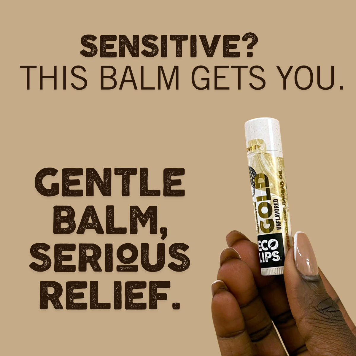 Eco Lips GOLD Organic Lip Balm with Baobab Oil - Soothe and Moisturize Dry, Cracked and Chapped Lips - 100% Plastic-Free Plant Pod Packaging (6 Tubes) Beauty & Personal Care Eco Lips
