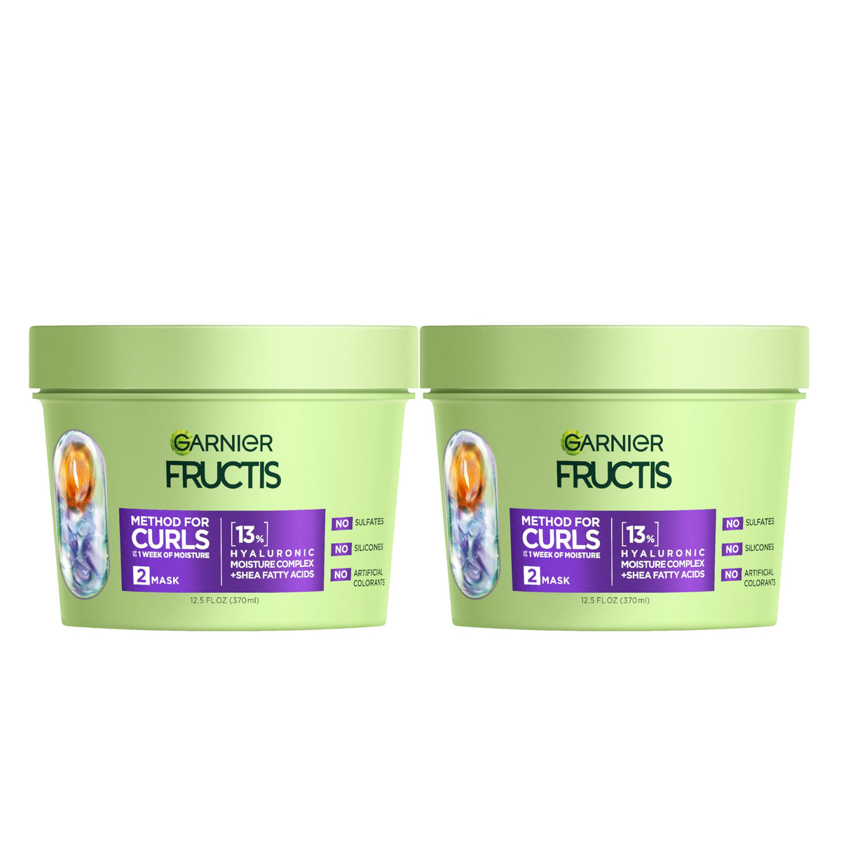 Garnier Fructis Method for Curls Moisture Filling Hair Mask for Curly Hair with up to 13% Hyaluronic Moisture Complex, Designed and Tested for 2C