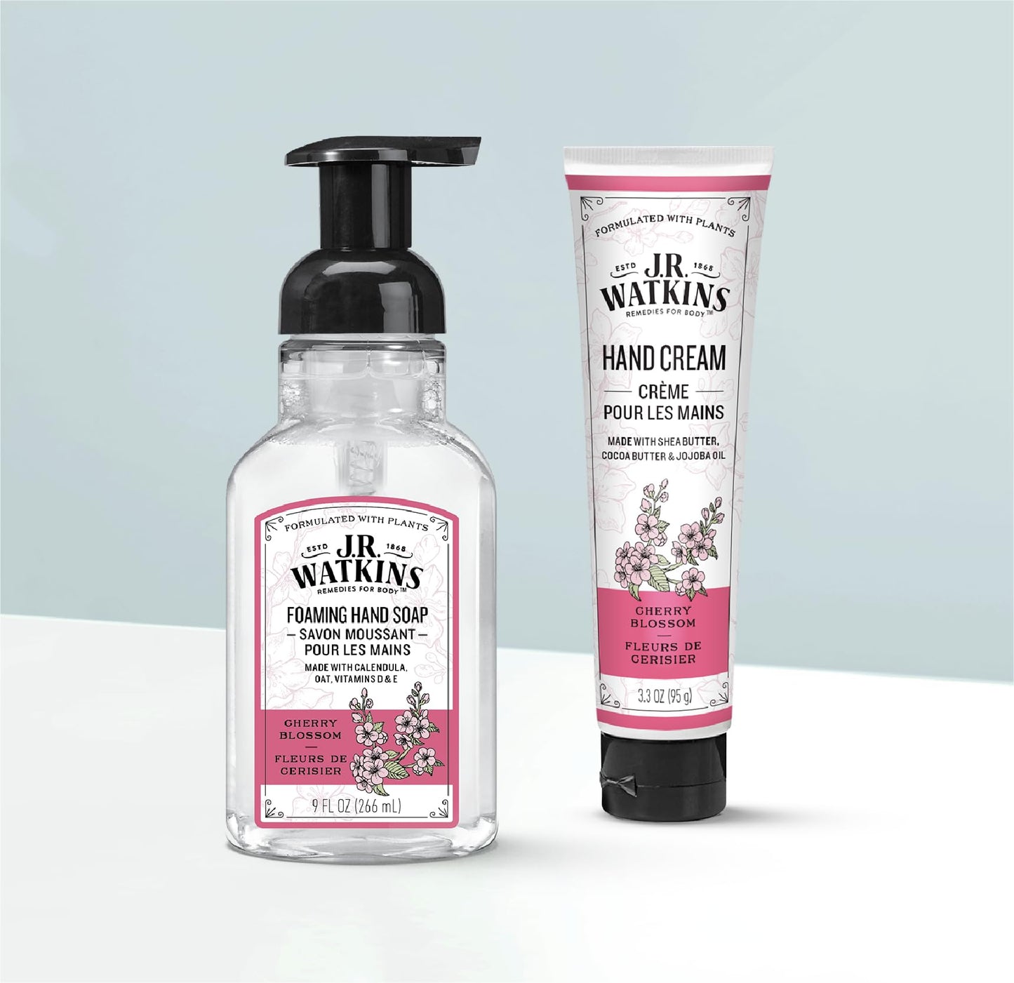 J.R. Watkins Foaming Hand Soap Pump with Dispenser, Moisturizing Foam, Alcohol-Free, Cruelty-Free, Use as Kitchen or Bathroom Soap, Fleurs de Beauty and Personal Care J.R. Watkins