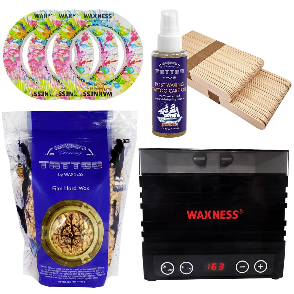 Waxness Premium Gold Stripless Wax Kit with W-CUBE Digital Heater, 1.65 lb (750 g) Hard Wax Beads - Rosin-Free Wax for Sensitive Skin - Professional Beauty and Personal Care Waxness