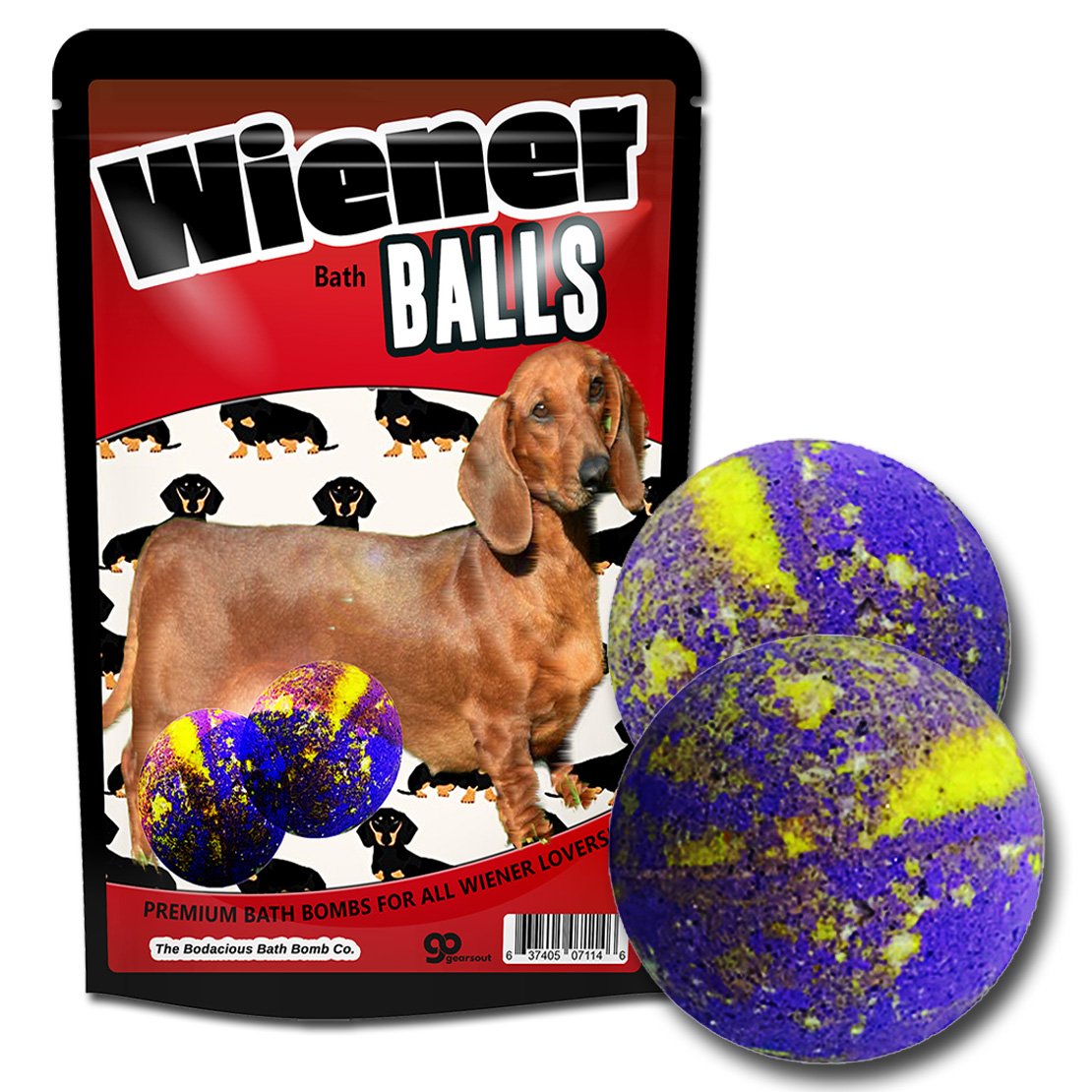 Wiener Balls Bath Bombs Funny Dachshund Gags for Dog Lovers XL Wiener Bombs Huge Bath Fizzers Weird Wiener Dog Bath Gags Jokes Weenie Dog Gags Funny… Beauty & Personal Care The Bodacious Bath Co.