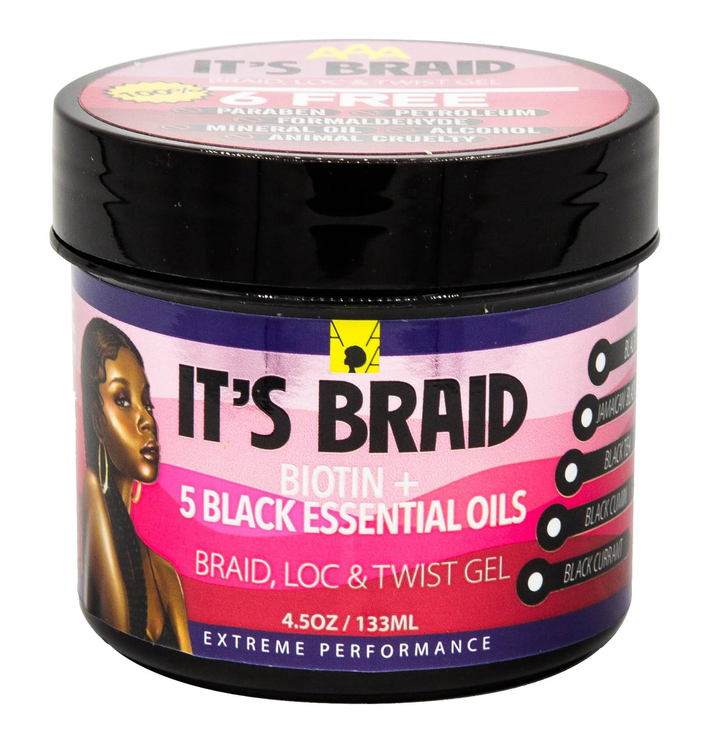 African Anti Aging It's Braid Braid, Loc, & Twist Gel With Biotin + 5 Black Essential Oils 4.5 Oz (Pack of 1) Beauty & Personal Care African Anti Aging