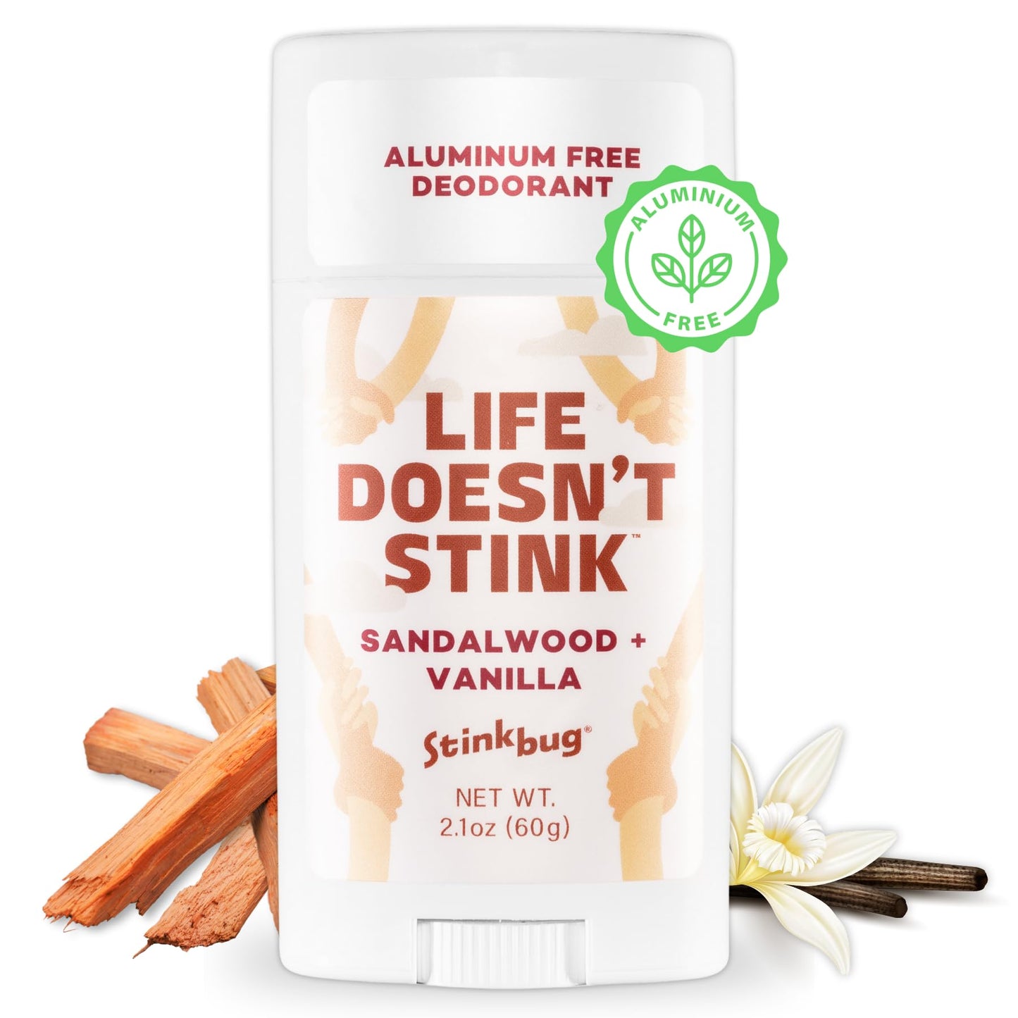 Stinkbug Naturals Organic Aluminum Free Deodorant Stick with Sandalwood + Vanilla, Coconut Oil and Essential Oils, Paraben Free, Sensitive Skin Beauty and Personal Care Stinkbug