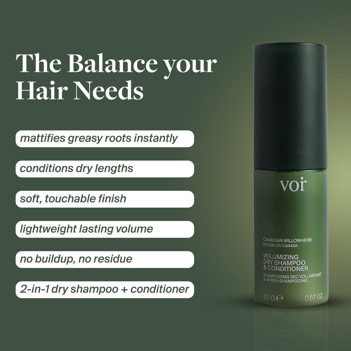 VOIR Volumizing Dry Shampoo & Conditioner for Oily Hair Travel Size 0.67 OZ