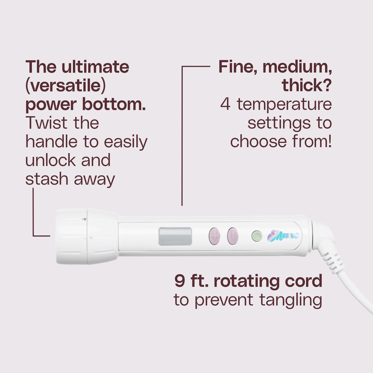 Mane Power Base - Interchangeable Base for Hot Hair Tools - Compatible with Curling Iron, Curling Wand & Hair Waver Attachments - Dual Voltage for