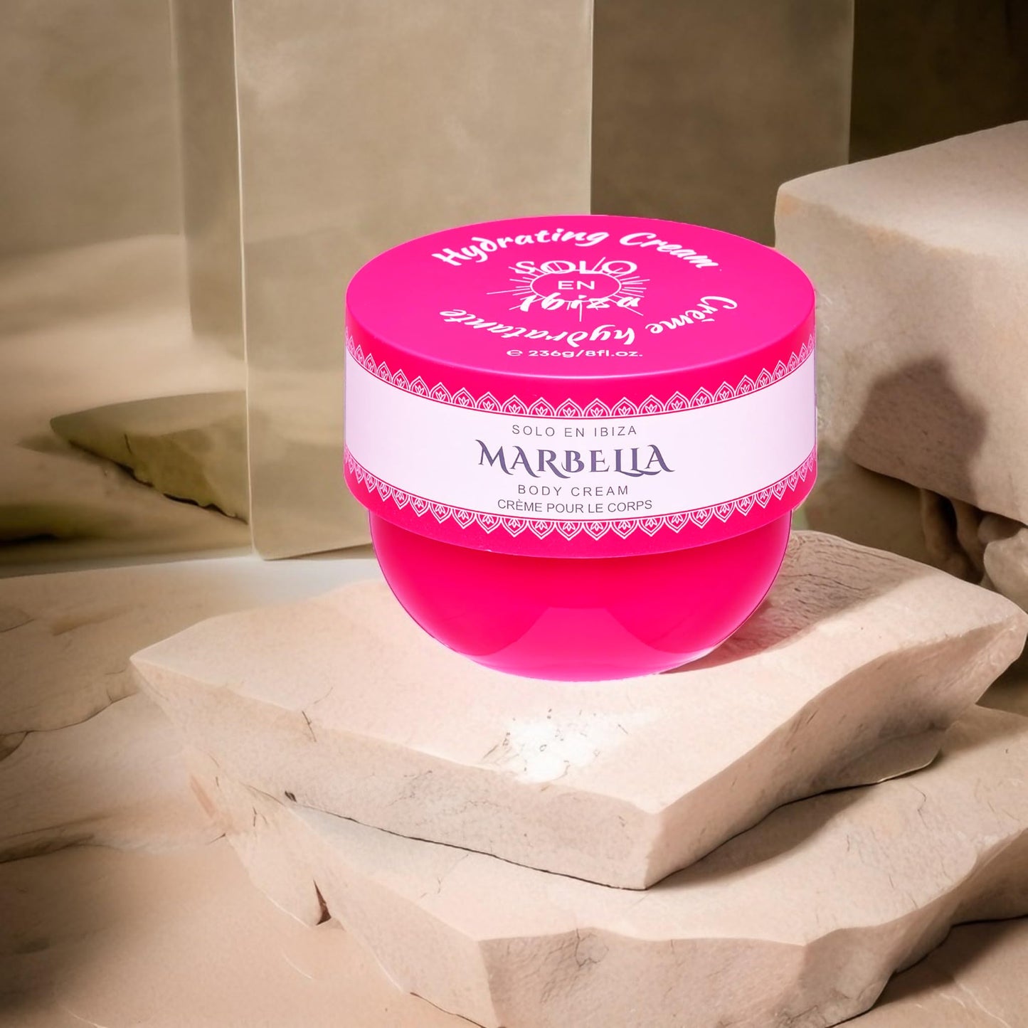Solo en Bella Marbella Hydrating Body Cream, Pink, 8.1 oz Beauty & Personal Care Solo en Ibiza