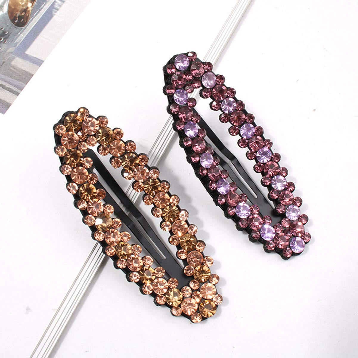 4 Pcs Shiny Rhinestone Snap Hair Clip Simple Fashion Alloy BB Clip Side Clip Hair Pins Hair Barrettes Women Hair Styling Accessories Beauty & Personal Care Teppylony