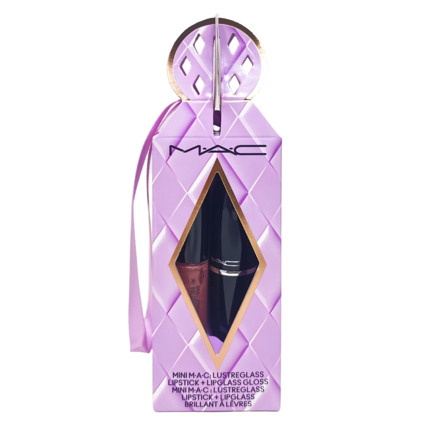 M·A·C Cosmetics Holiday Exclusive Cosmic Kiss Mini Lustreglass Lipstick and Lipglass Duo Set - Syrup/Nymphette Beauty & Personal Care MAC
