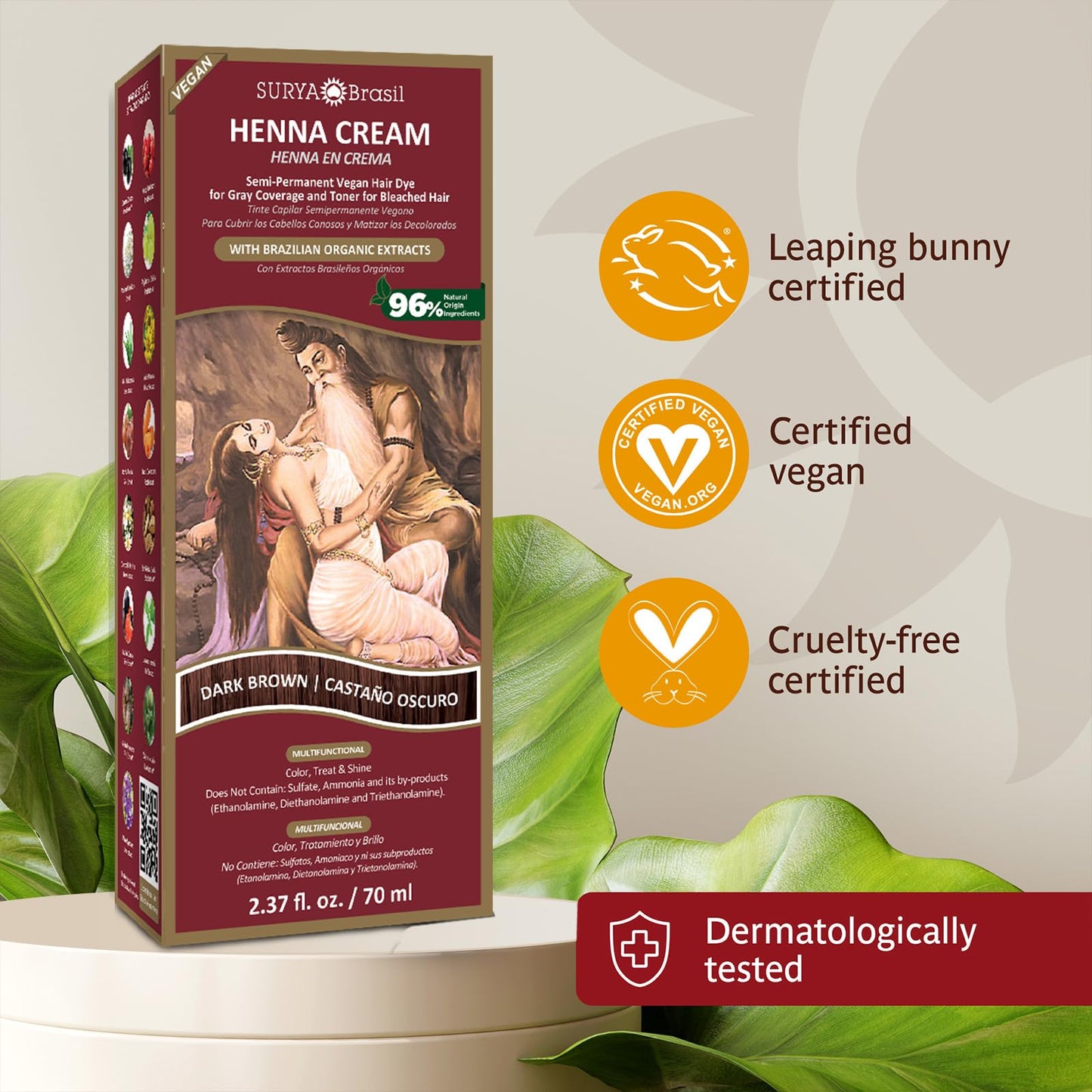 Surya Brasil Henna Dark Brown Cream - 2.37 Ounce Beauty & Personal Care Surya Brasil