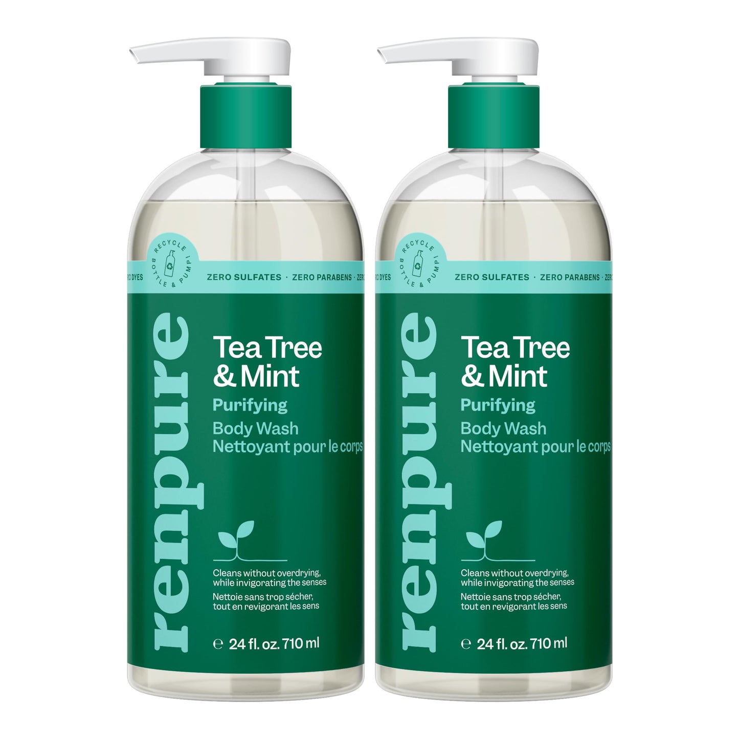Renpure Tea Tree & Mint Body Wash - Cleanses, Invigorates & Refreshes Skin Without Over-Drying - For All Skin Types - Tea Tree Leaf Oil, Spearmint Beauty & Personal Care RENPURE
