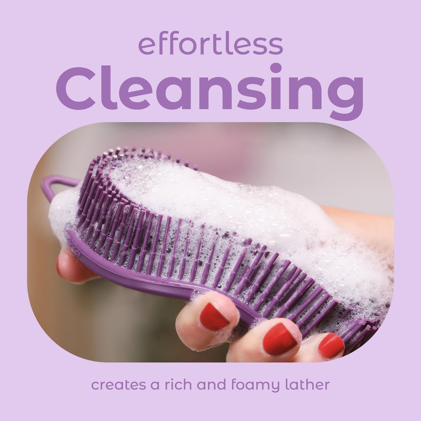 MainBasics Silicone Body Scrubber Dual-Sided Shower Loofah and Scalp Scrubber (Purple, Scalp) Beauty & Personal Care MainBasics