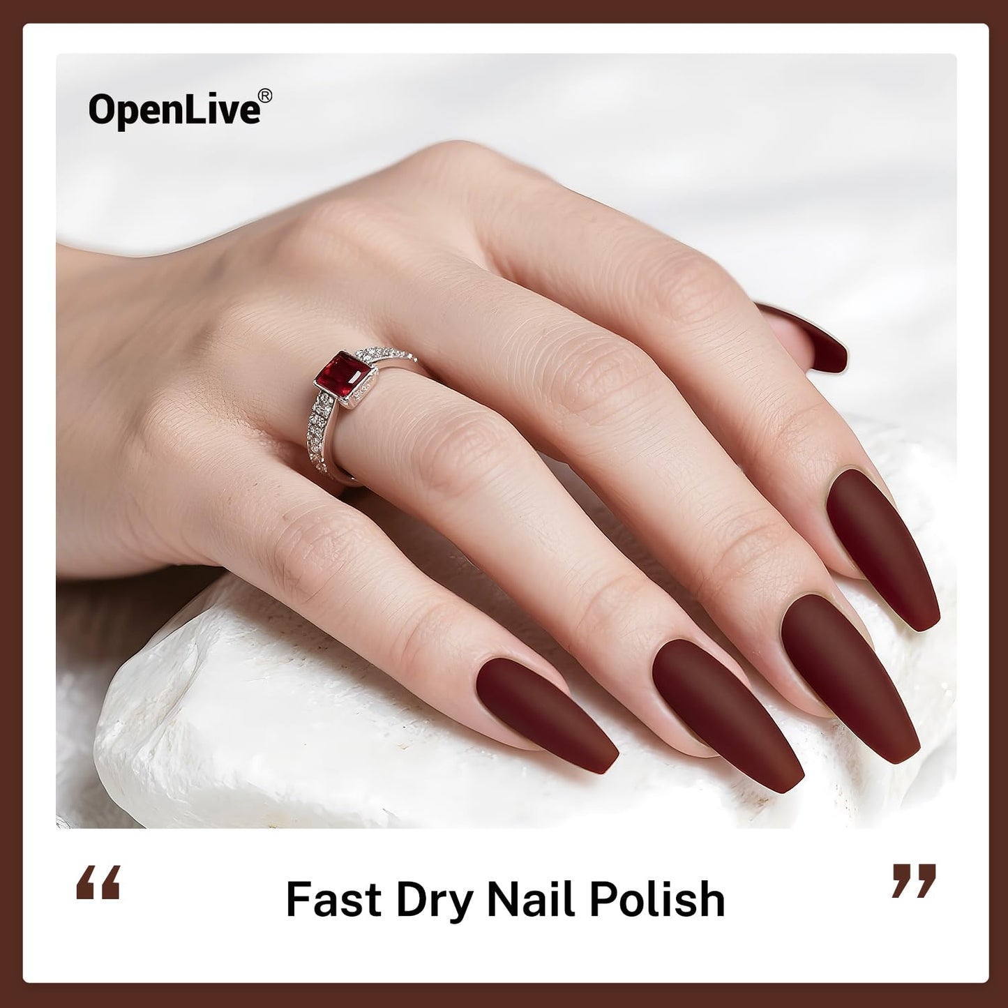 OpenLive 16.5ml Brown Nail Polish Large Volume Quick Drying Nail Polish, Fast Drying and Long Lasting Color Nail Art DIY Home Manicure Gift for Women Beauty and Personal Care OpenLive