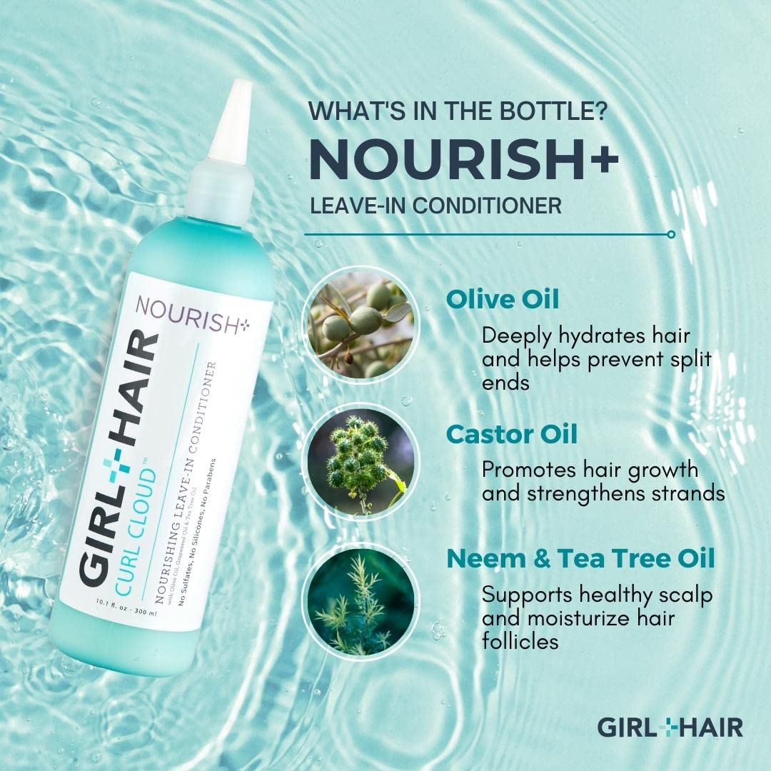 G+H NOURISH+ Moisturizing Leave-In Conditioner | Shea Butter, Tea Tree Oil | Promote Hair Growth, Healthy Scalp | Sulfate & Silicone Free | 10.1 Fl Oz Beauty & Personal Care GIRL+HAIR