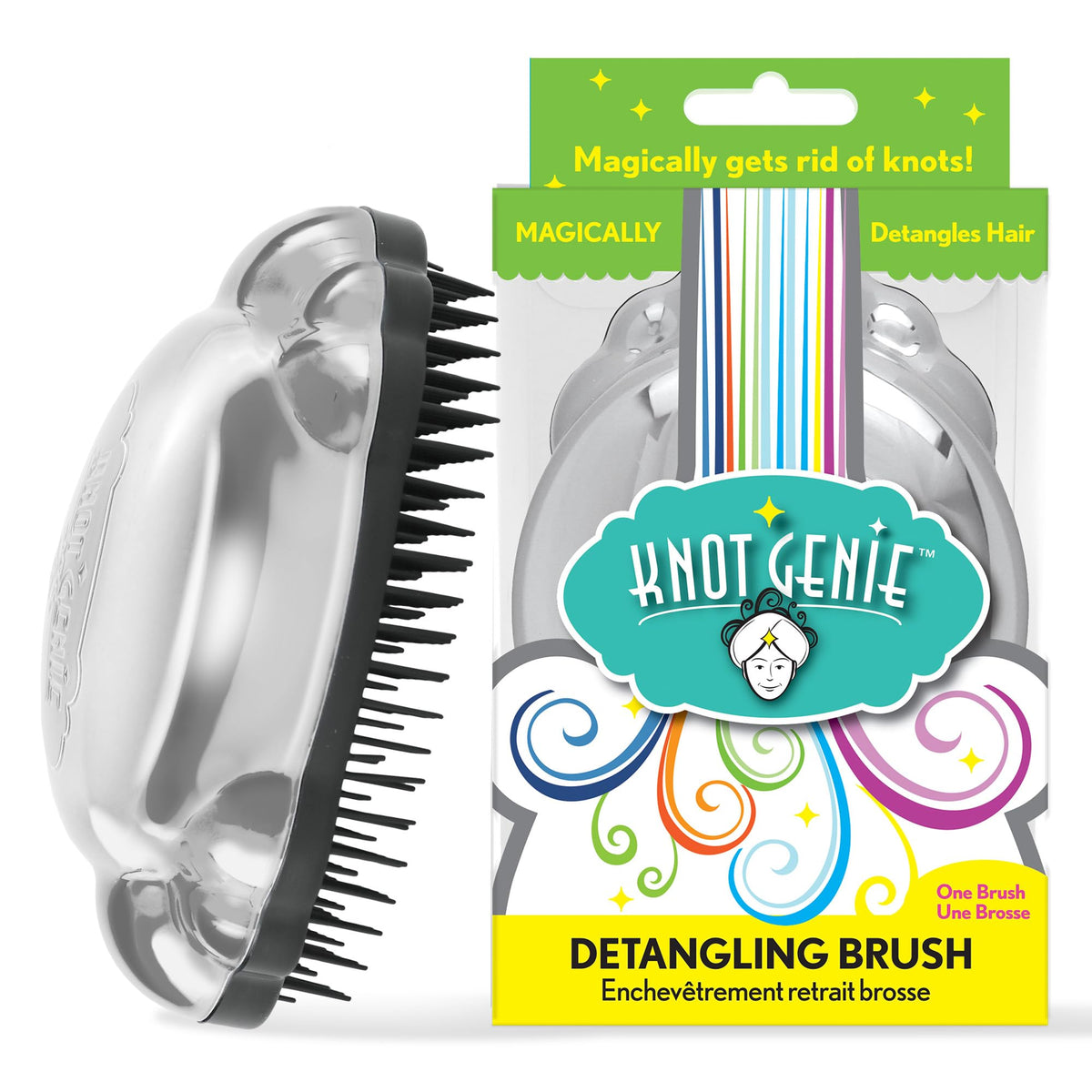 Knot Genie Detangling Brush, Peaceful Pewter