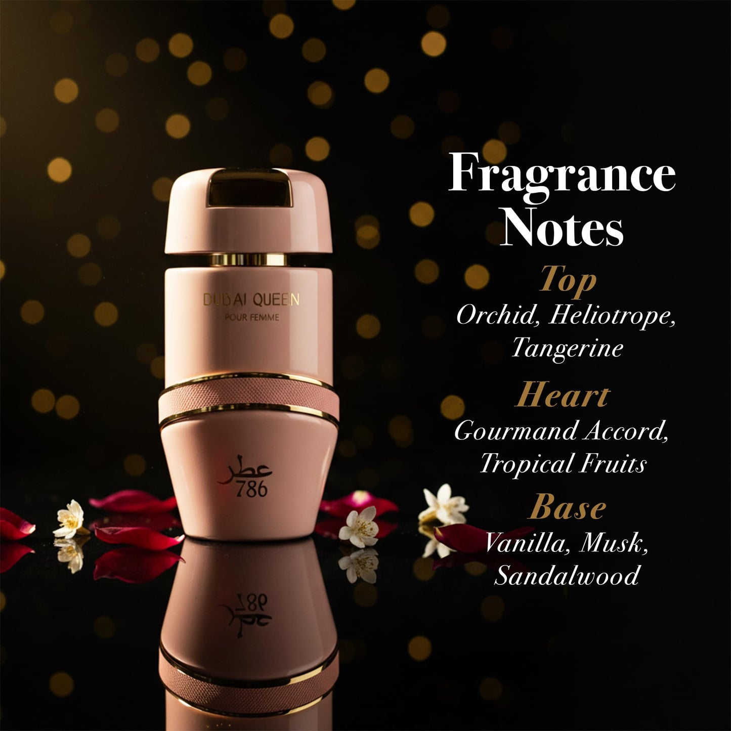 Jo Milano Dubai Queen Eau De Parfum Spray | 3.4 oz (100ml) | Sweet, Vanilla, Powdery, Fruity, Musk, Floral Scent | Long Lasting Fragrance for Women Beauty & Personal Care Jo Milano