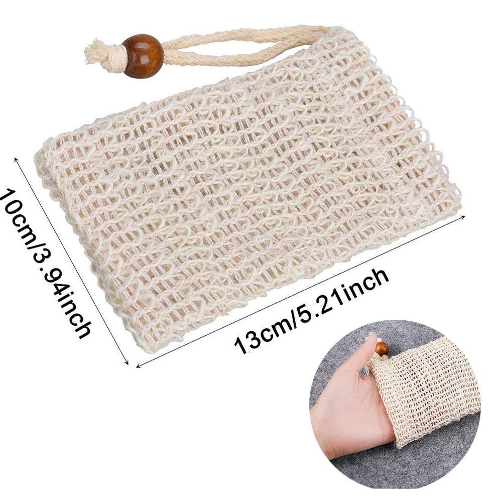 PHOGARY Sisal Soap Saver Bag (5-Pack) Ideal for Exfoliating & Save Soaps, Natural Fiber Soap Bags for Foaming and Drying The Soap, Organic Soap Bag Beauty & Personal Care PHOGARY