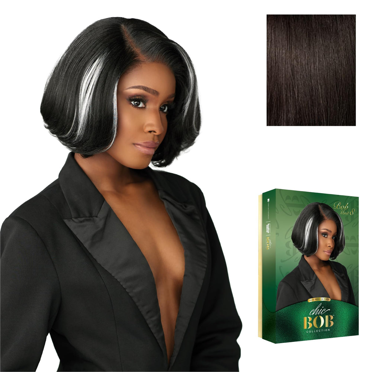 Sensationnel Chicbob Lace Frontwig-Bob Unit 8, 2 DARKBROWN