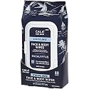 CALA for Men Cooling Face & Body Wipes, Eucalyptus Leaf Oil + Witch Hazel, Unscented Pre-Moistened Cleansing Tissues for Sweat & Grime, Soft Woven Beauty & Personal Care Cala