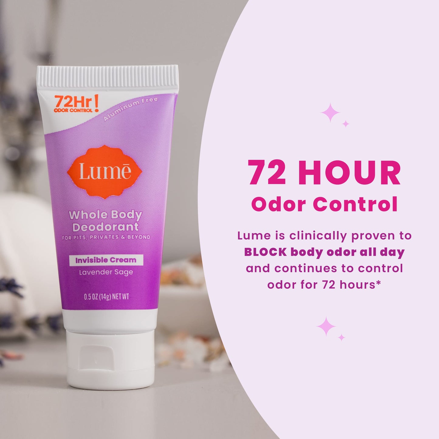 Lume Whole Body Deodorant 5 Pack Sampler - Invisible Cream Minis - 72 Hour Odor Control - Aluminum & Baking Soda Free Beauty & Personal Care Lume