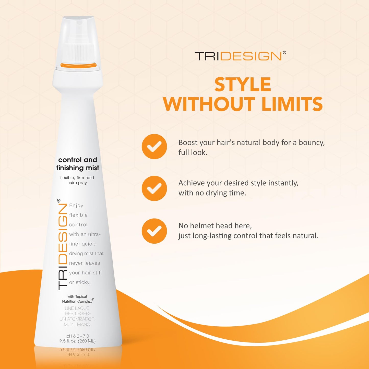 TRI Design Control and Finishing Mist - Volumizing for All Hair Types - Protect and Unleash Flexible Control with Ultra Fine Finishing for Fast Drying Beauty & Personal Care TRIDESIGN