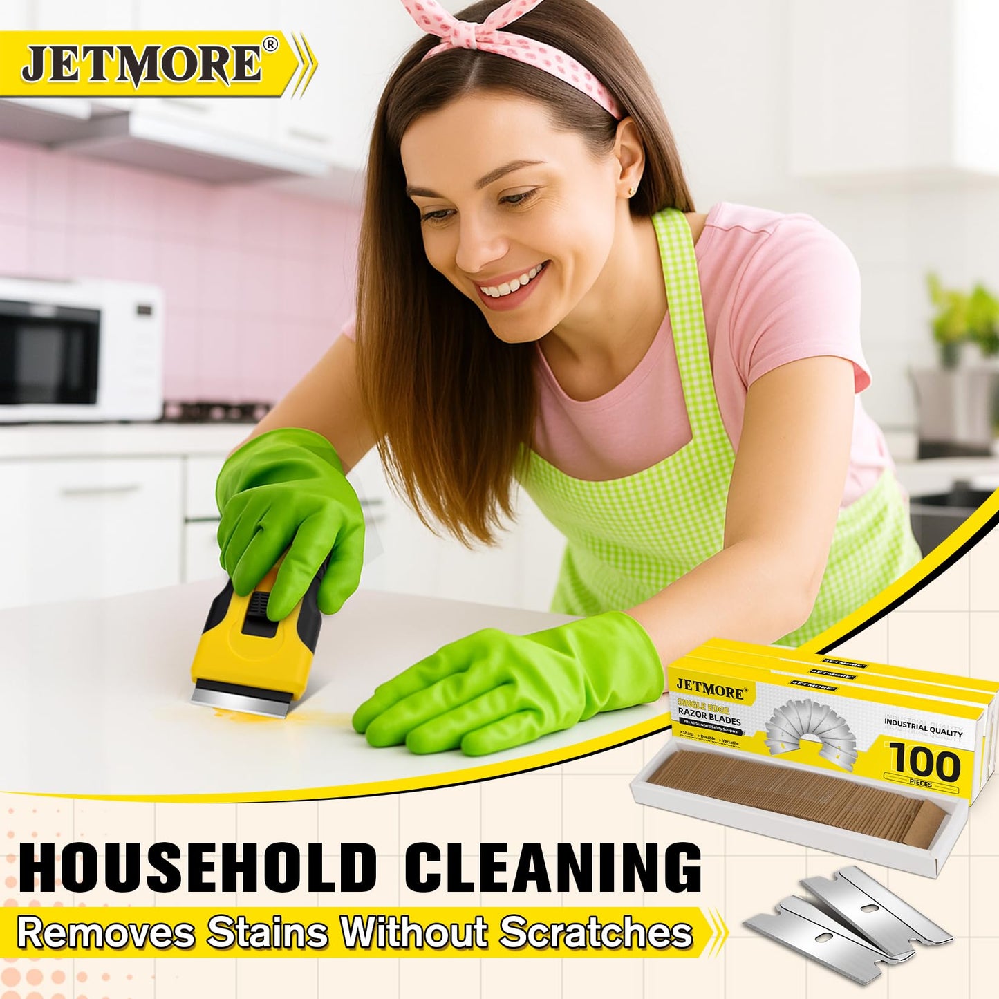 JETMORE 400 Pack Single Edge Razor Blades, Straight Razor Fit Most Standard Razor Blade Scraper, Single Blade razor Individually Wrapped, Razor Beauty and Personal Care Jetmore