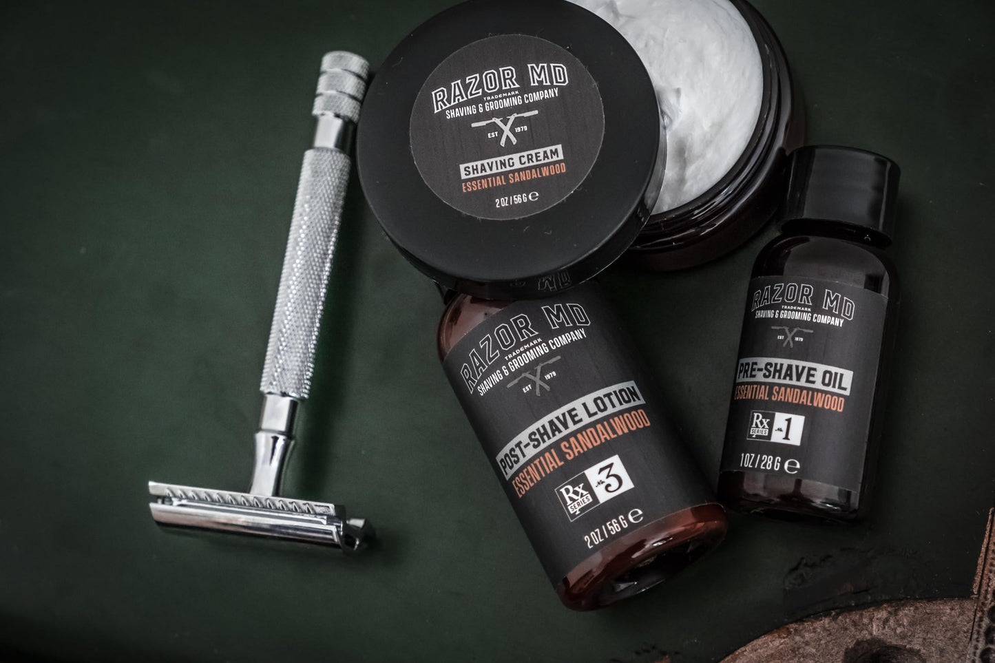Razor MD Shave Trio for Men Pre-Shave Oil, Shaving Cream, Post-Shave Lotion, Premium Beard Care Kit And Beard Grooming Set Perfect for Conditioning Beauty and Personal Care Razor MD