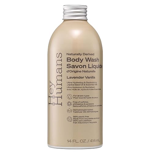 Hey Humans Lavendar Vanilla Moisturizing Body Wash with Natural Ingredients - Jojoba Oil | Vegan, Cruelty Free, 14 fl. Oz Beauty & Personal Care HEY HUMANS