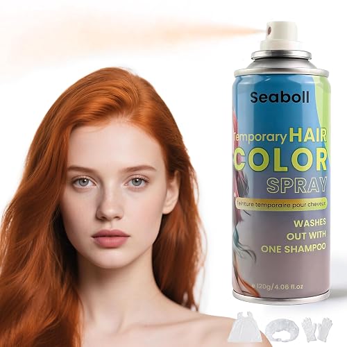 Orange Hair Spray, Seaboll Temporary Hair Color Spray for Kids Women Men-4.06 oz-Safe Non Sticky Washable One Day Hair Dye Spray,Disposable Beauty & Personal Care Seaboll