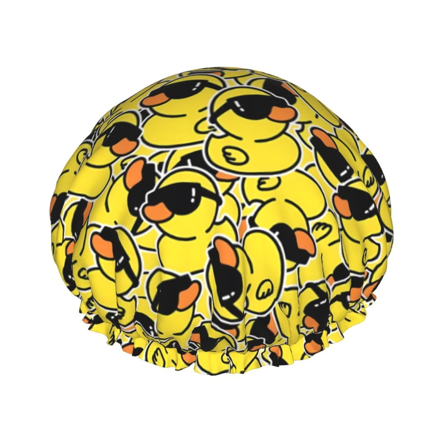 Cute Ducks Shower Cap For Women Reusable Waterproof Double Layers Bath Cap Hair Protection Elastic Ladies Spa Salon Shower Hat Beauty and Personal Care YUZEKABZ