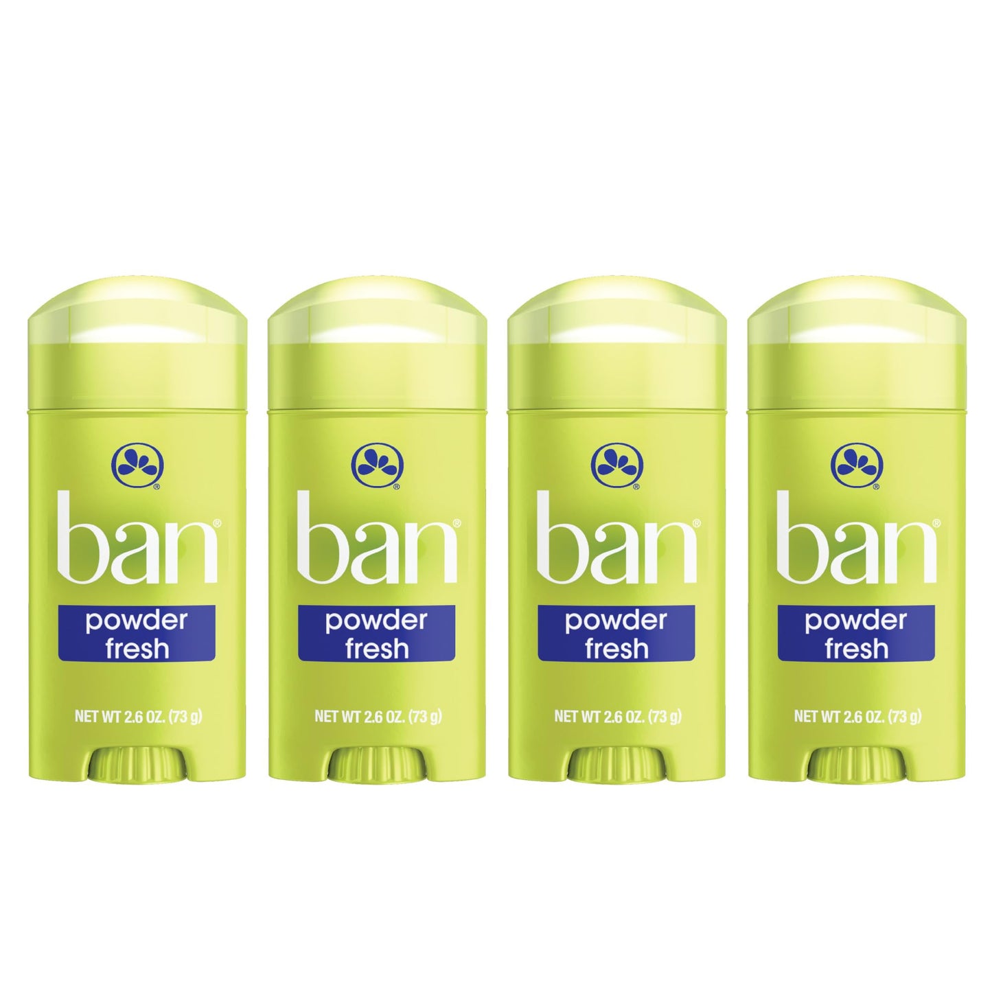 Ban Invisible Solid Antiperspirant Deodorant for Women and Men, 24-Hour Underarm Odor & Sweat Protection, Powder Fresh, 2.6 Oz, Pack of 4 Beauty and Personal Care Ban