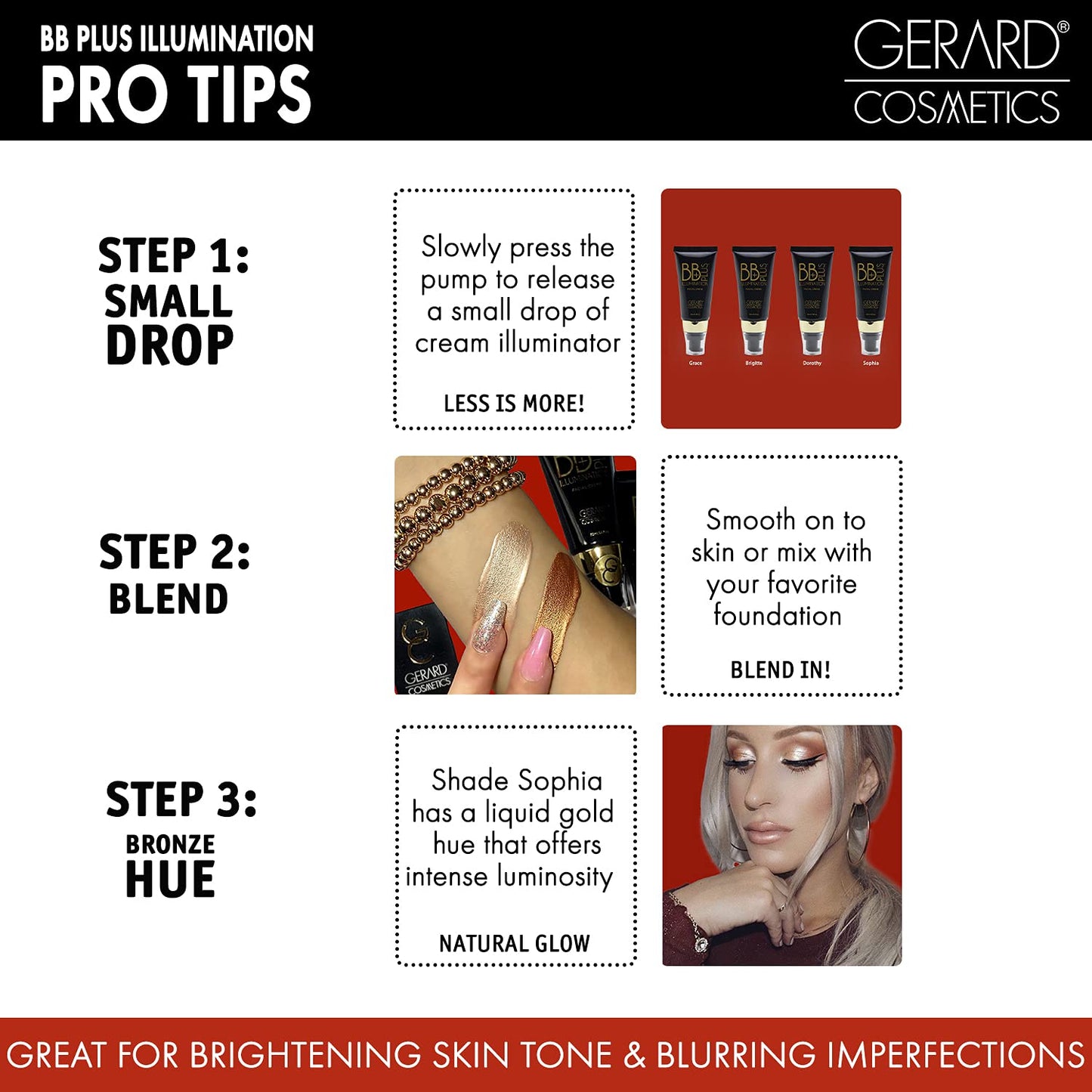 BB Plus Illumination Cream - Sophia by Gerard Cosmetic for Women - 1.69 oz Highlighter Beauty & Personal Care Gerard Cosmetics