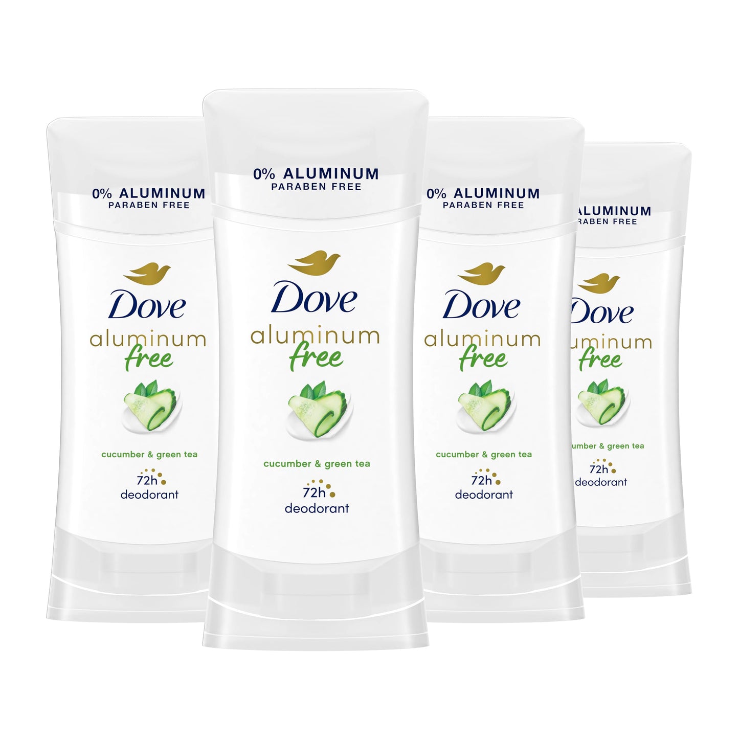Dove Aluminum Free Deodorant for Women 4 Count Cucumber and Green Tea 72 hour odor protection 2.6 oz Beauty and Personal Care Dove