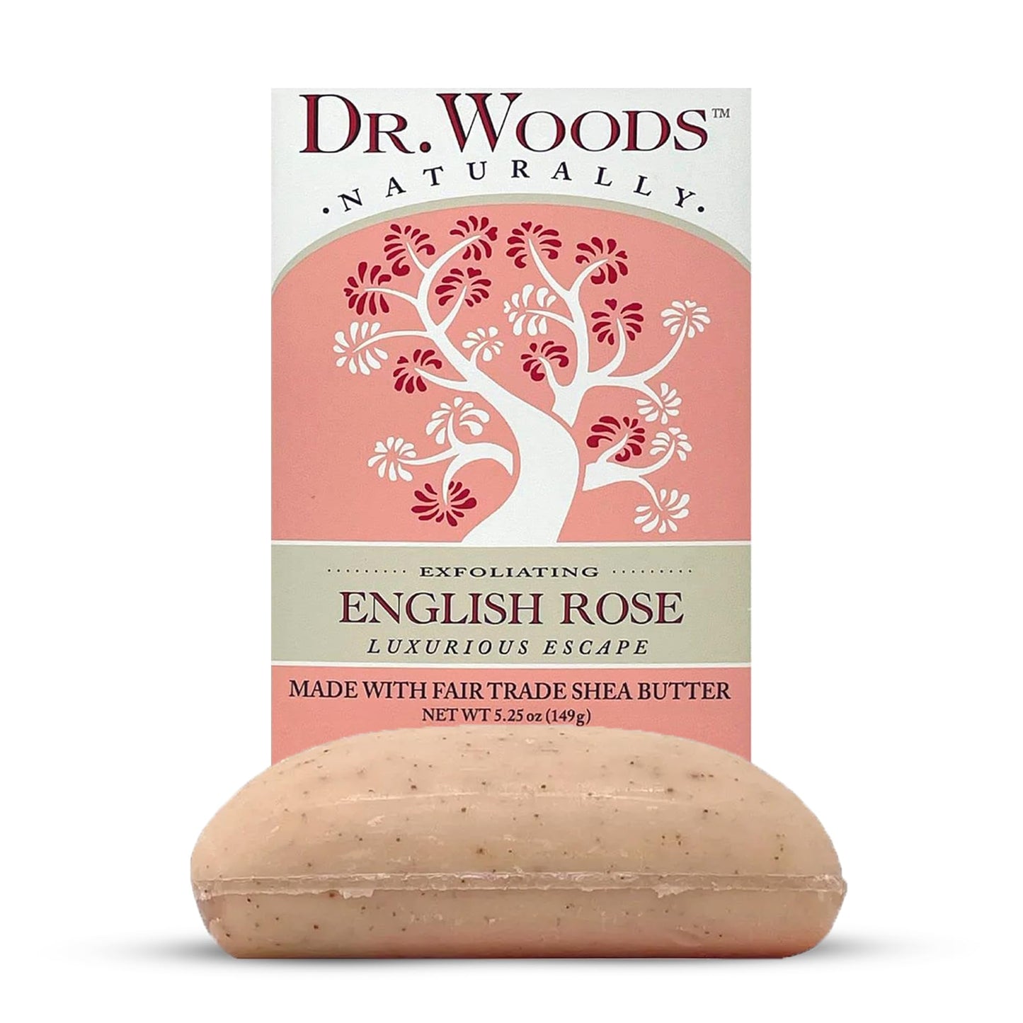 Dr. Woods English Rose Bar Soap with Organic Shea Butter - Pure Rose Scented Soap for Men and Women, Moisturizing and Exfoliating - 5.25 Oz Bar Beauty & Personal Care Dr. Woods