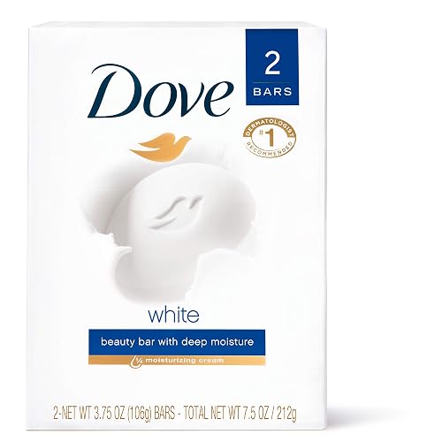 Dove Beauty Bar More Moisturizing than Bar Soap White Effectively Washes Away Bacteria While Nourishing Your Skin 3.75 oz 2 Bars Beauty & Personal Care Dove