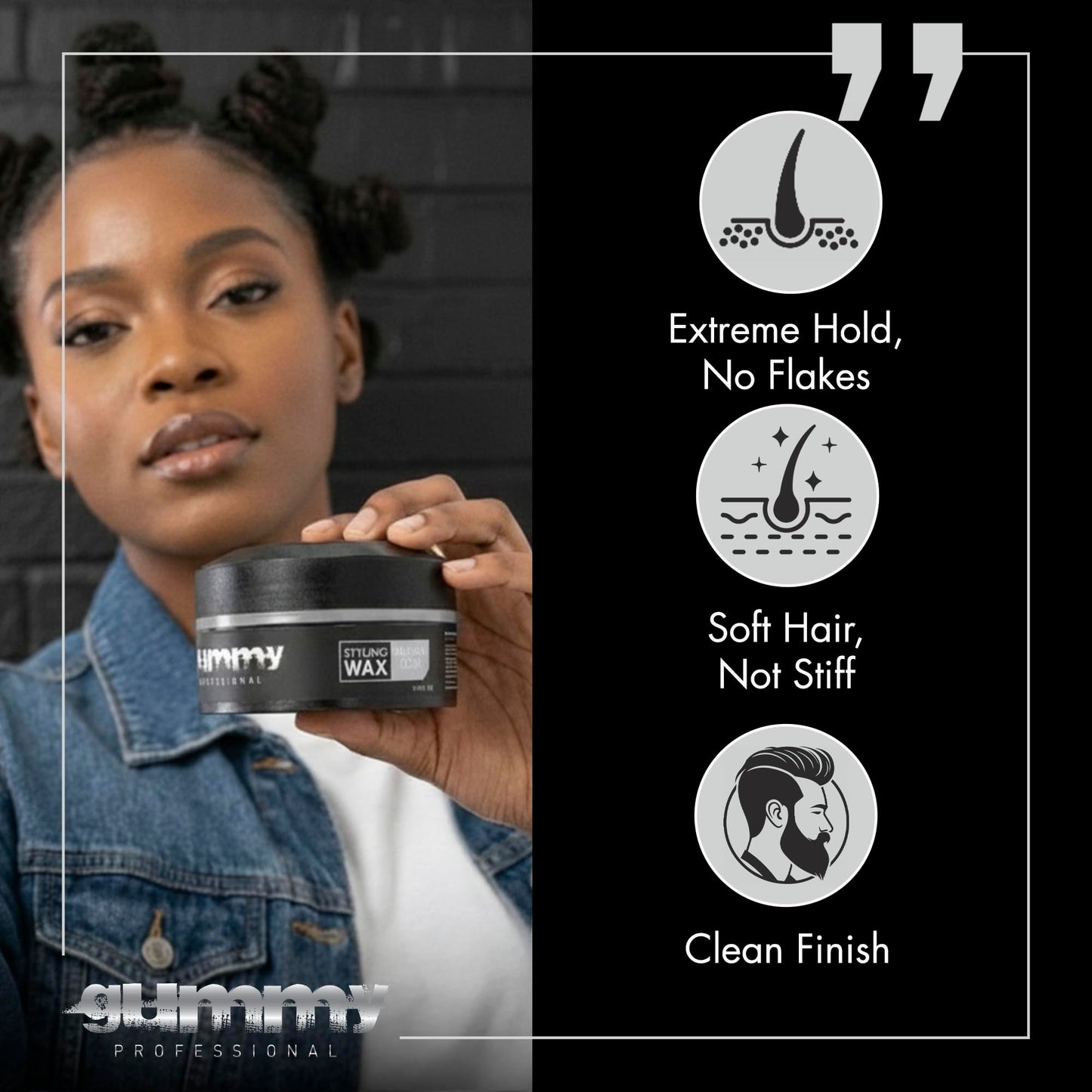 Gummy Professional Casual Look Medium Hold Hair Styling Wax - Matte Finish for Natural Texture and Flexible Restyling - Lightweight, Non-Sticky Beauty & Personal Care Gummy