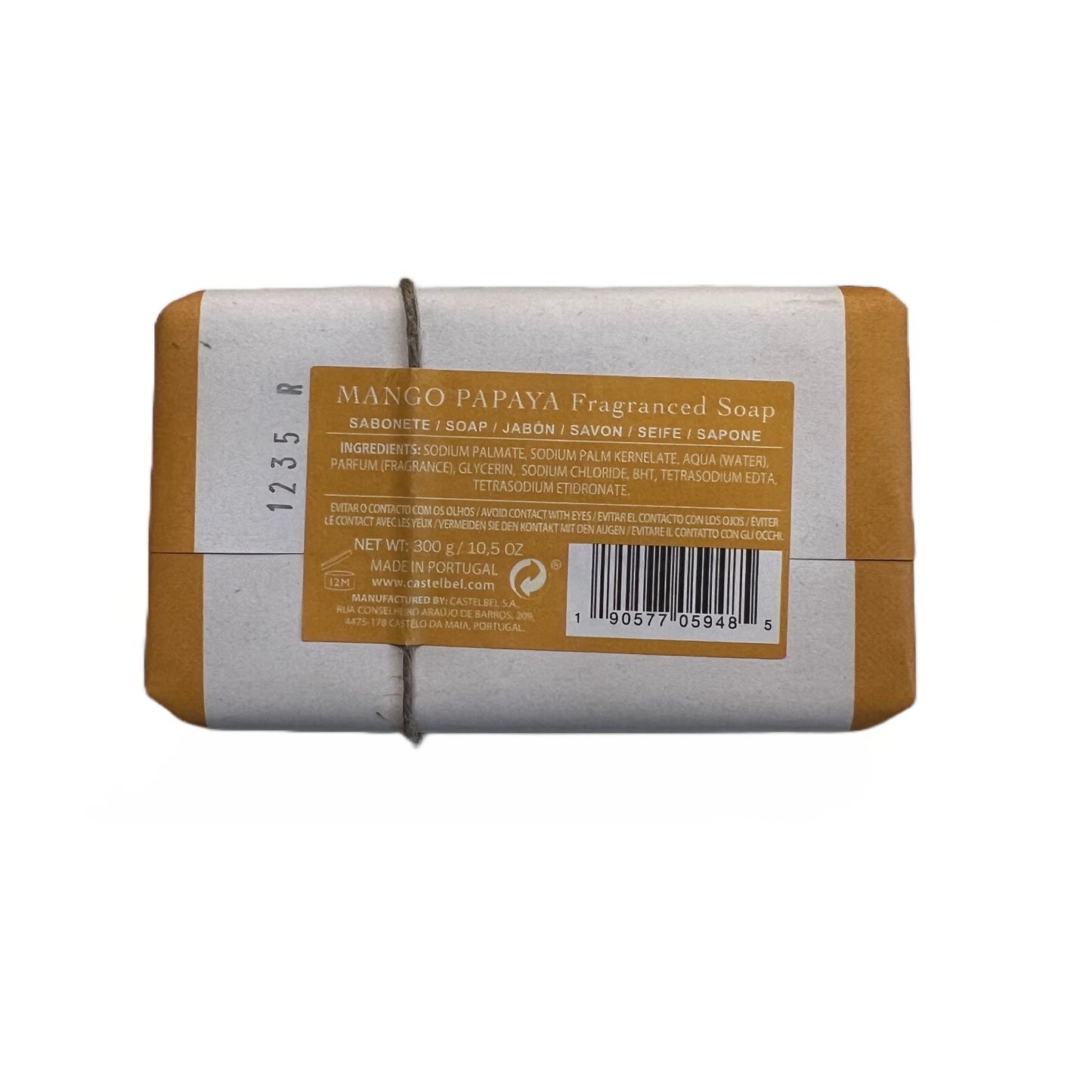 Castelbel Mango Papaya Triple Milled Vegetable Based Soap Bar 10.5 Oz Beauty & Personal Care Castelbel Porto
