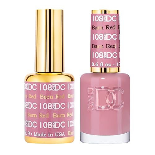 DND DC Gel Polish Set, Pink Collection, UV/LED GelPolish and Air Dry Nail Lacquer, Matching Chip-Free Polish Duo, 108 Barn Red, 0.5 Fl Oz Each Beauty & Personal Care DAISY DND