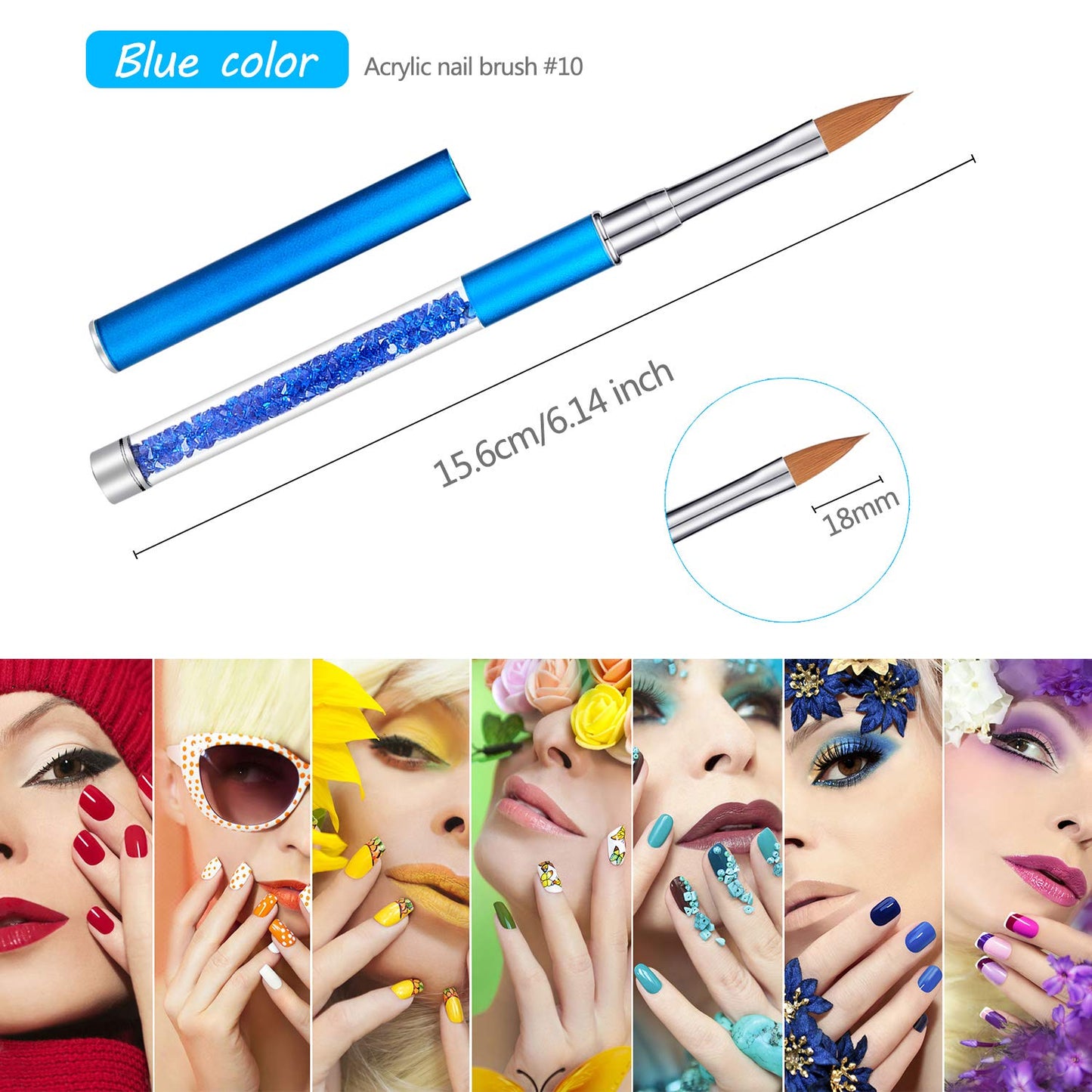 Honoson 5 Pieces Acrylic Nail Brush 3D Nail Brushes for Acrylic Flower UV Gel Pen Painting Tools Home DIY Salon Using Manicure Pen, Size 4, 6, 8, 10 Beauty & Personal Care Honoson