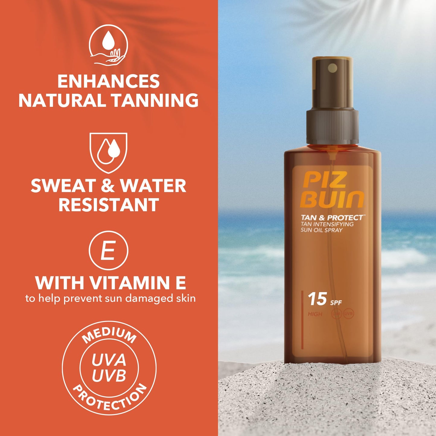 Piz Buin Tan and Protect Oil Spray Spf15 150ml Beauty & Personal Care Piz Buin