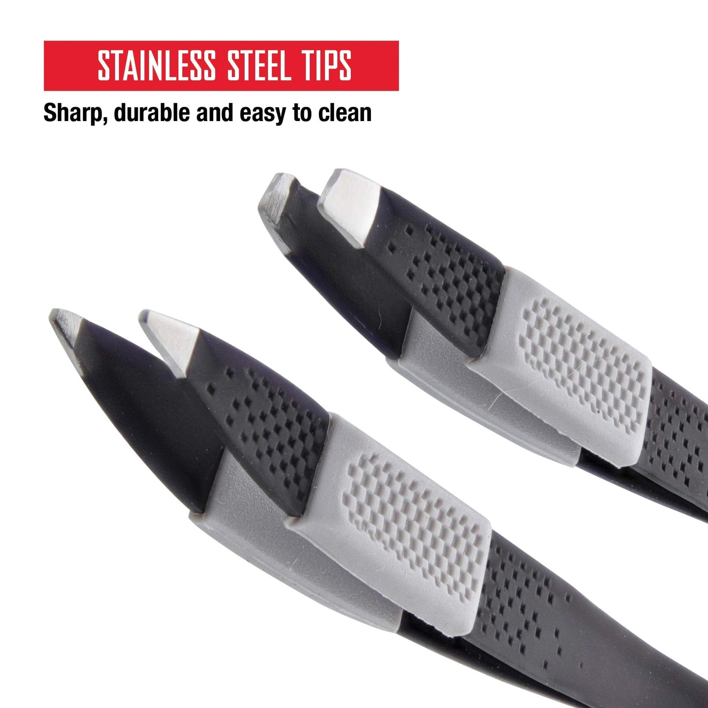 Barbasol Non Slip Stainless Steel Tweezer (2 Pack) - Slanted and Pointed Beauty and Personal Care Barbasol