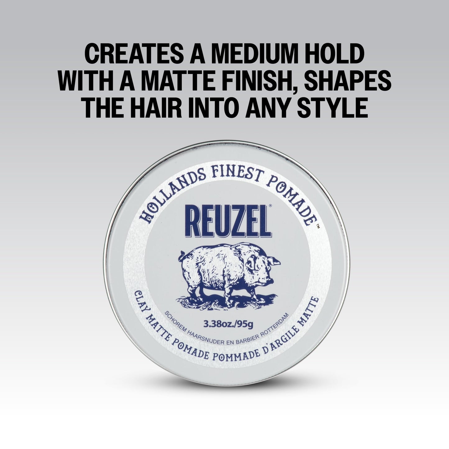 REUZEL Clay Matte Pomade, Medium All Day Hold, Water Soluble Styling, Matte Finish and Flake Free, Easy To Wash Out, For All Hair Types Beauty & Personal Care REUZEL
