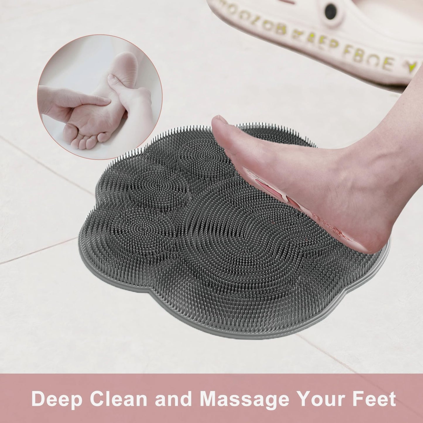 2 PC Silicone Body Scrubber Set,Foot Scrubber in Shower and Hand Held Silicone Face/Body Scrubber,Soft Wash Mitt,Shower Foot Scrubber Mat,Deep Beauty and Personal Care LMMYUN
