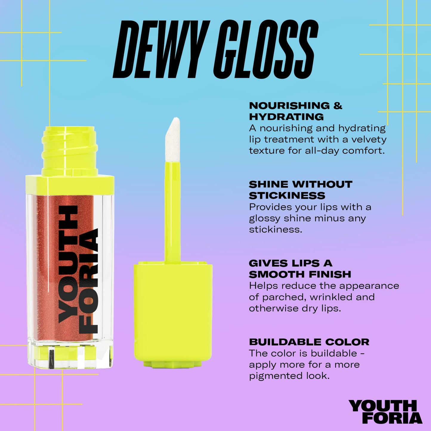 Youthforia Dewy Gloss, Hydrating & Nourishing Tinted Lip Oil For High Shine, Reduces Appearance Of Dry Lips, Vegan & Cruelty-Free, Play With Fire Beauty & Personal Care Youthforia