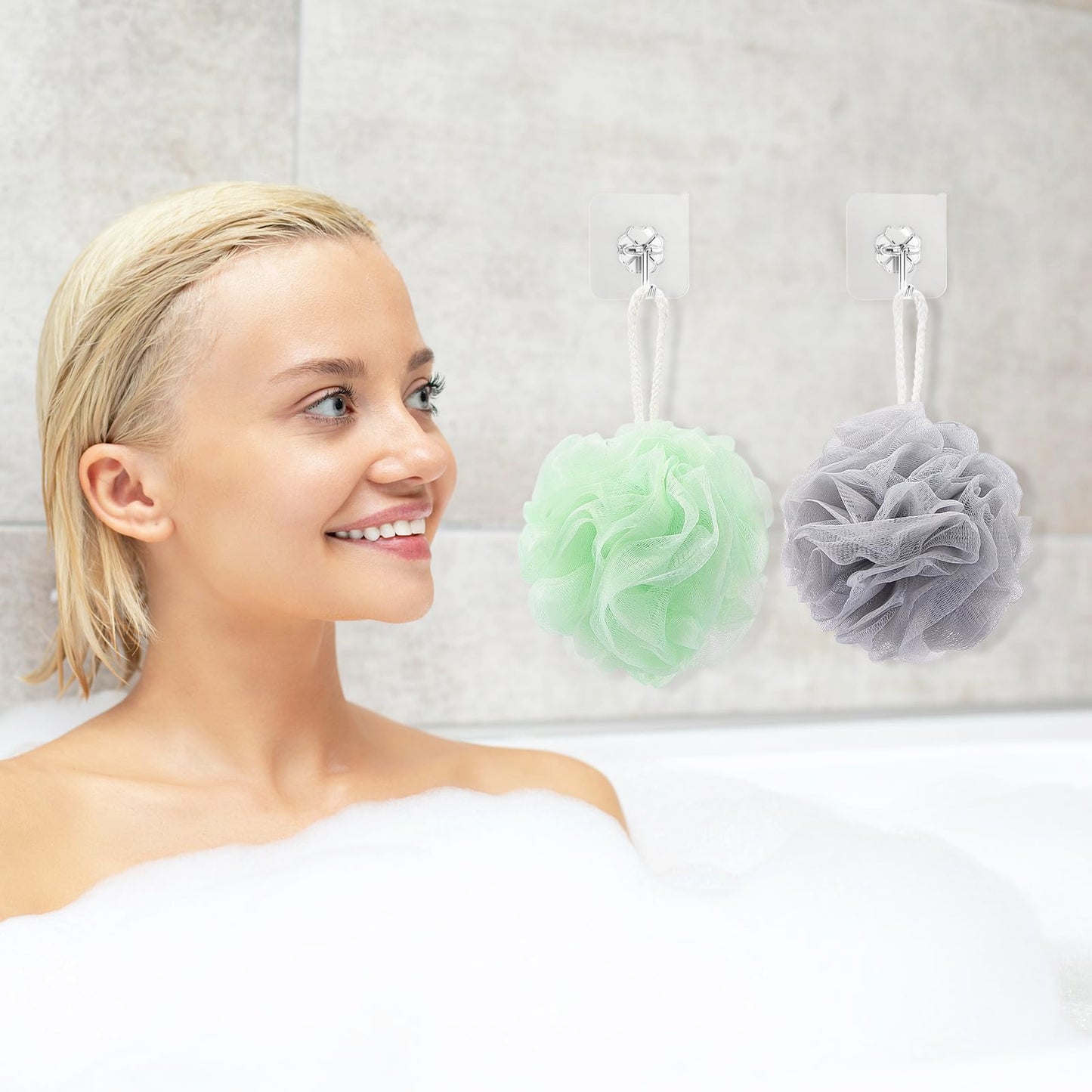 8 Small Mesh Pouf Bath Sponge - Mesh Loofah Body Exfoliating Shower Ball Shower Sponge Beauty & Personal Care Tbestmax