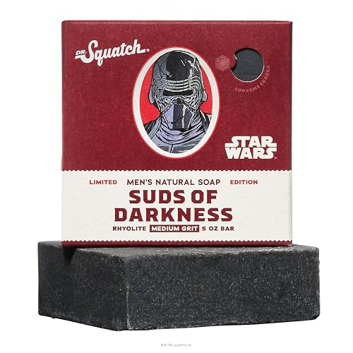 Dr. Squatch Natural Men's Bar Soap - Star Wars Inspired Gifts for Men - Natural Cold Process Soap Bar - Suds of Darkness (5 oz) Beauty & Personal Care Dr. Squatch