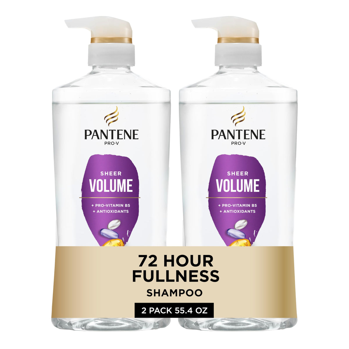Pantene Shampoo, Sheer Volume - Lightweight Nourishment for Fine, Color-Treated Hair, 72-Hour Fullness and Body, 27.7 Oz Each Beauty & Personal Care Pantene